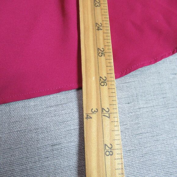 LOFT Outlet Top Womens Large Wine Round Neck Cap Sleeve Blouse Casual Career - Picture 8 of 10